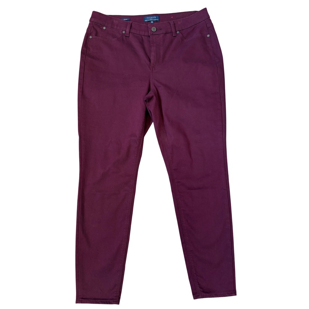 Talbots Simply Flattering Collection Jeggings Burgundy Plum Womens 14W Slim Leg